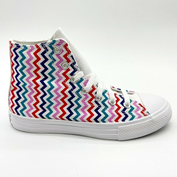Converse Other - Converse CTAS Hi White University Red Zig Zag Kids Casual Shoes 667192F